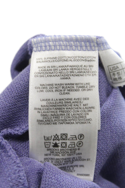 Brooks Brothers Mens Polo Purple Collared Short Sleeve Supima Cotton Size L