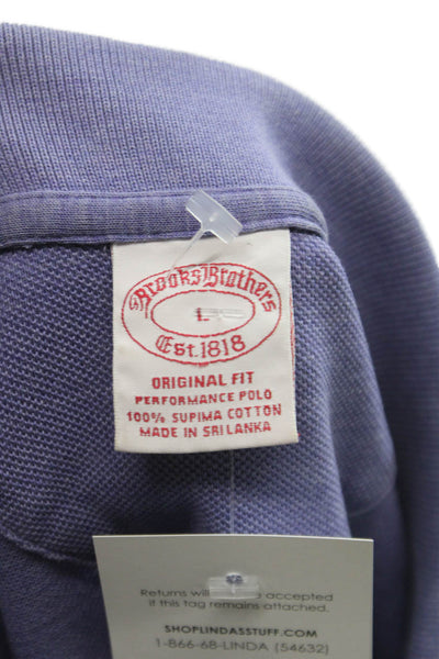 Brooks Brothers Mens Polo Purple Collared Short Sleeve Supima Cotton Size L