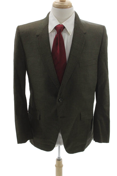 Hart Schaffner Marx Mens Blazer Green Pure Virgin Wool Size 36