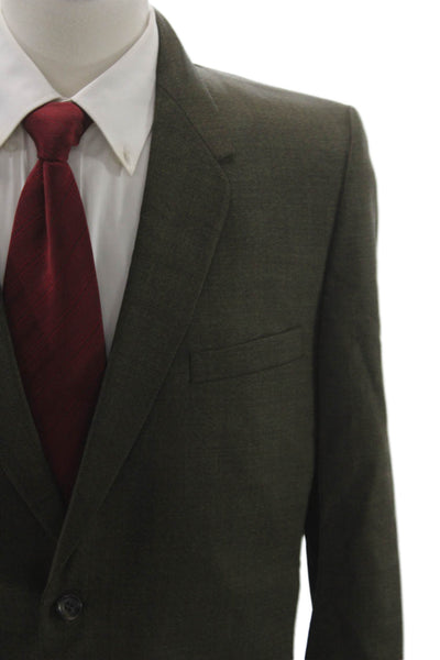 Hart Schaffner Marx Mens Blazer Green Pure Virgin Wool Size 36
