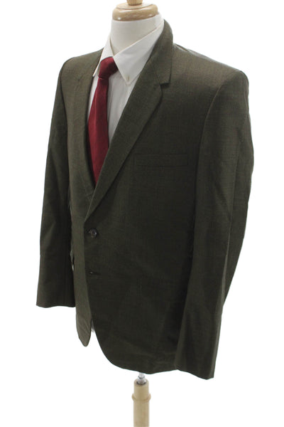 Hart Schaffner Marx Mens Blazer Green Pure Virgin Wool Size 36