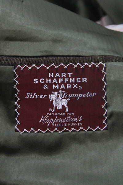 Hart Schaffner Marx Mens Blazer Green Pure Virgin Wool Size 36