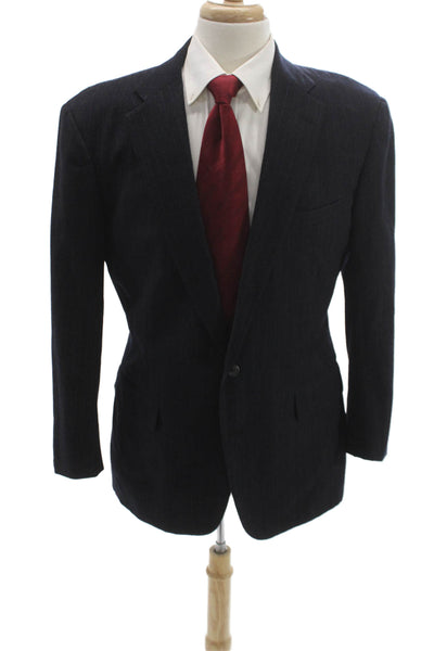Polo Ralph Lauren Mens Wool Striped Blazer Blue Size 40