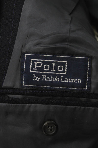 Polo Ralph Lauren Mens Wool Striped Blazer Blue Size 40