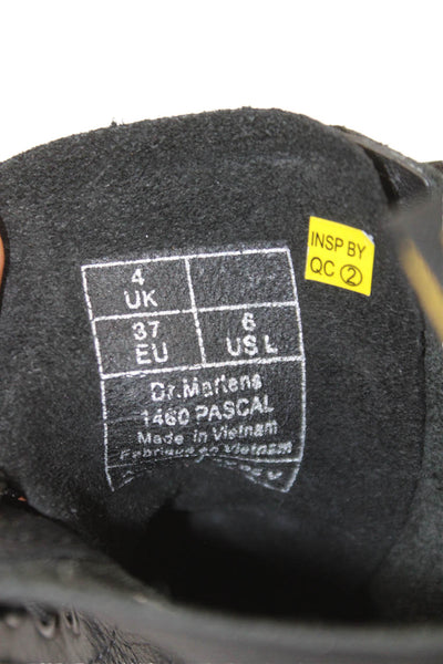Dr. Martens Womens Leather High Top Lace Up Combat Boots Shoes Black Size 6