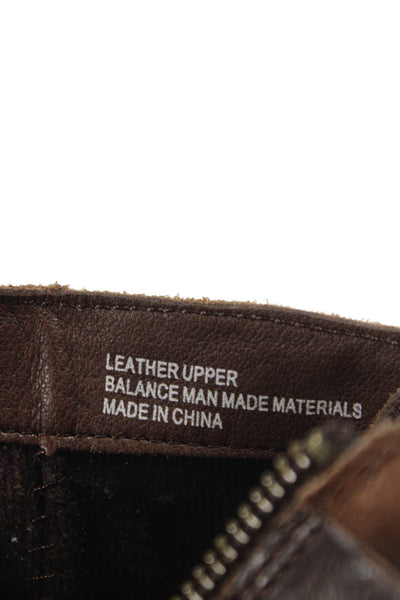 Born Womens Suede Leather Buckle Detail Ankle Boots Shoes Brown Size 8.5M