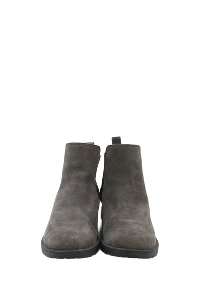 Born Mens Suede Leather Ankle Boots Shoes Dark Gray Size 10M