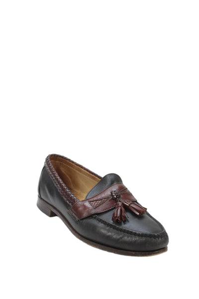 Allen Edmonds Mens Leather Color Block Tassel Detail Loafers Shoes Black Sz 10D