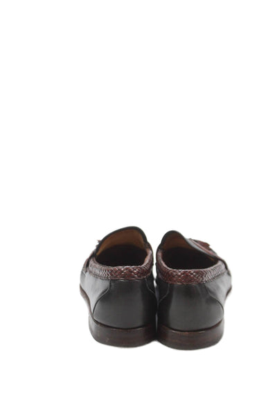 Allen Edmonds Mens Leather Color Block Tassel Detail Loafers Shoes Black Sz 10D