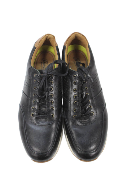 Florsheim Mens Leather Lace Up Fashion Sneakers Shoes Black Size 10.5M