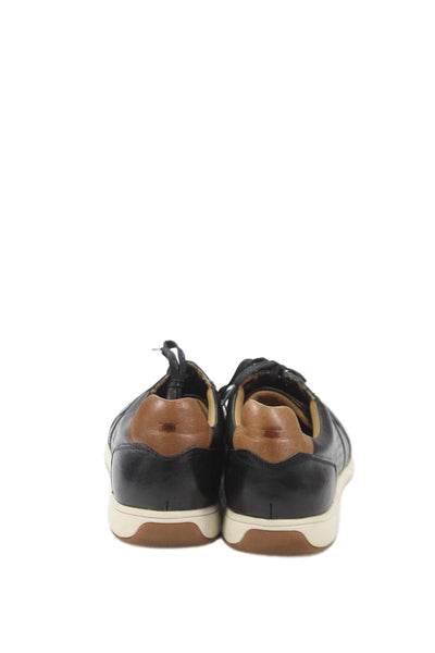 Florsheim Mens Leather Lace Up Fashion Sneakers Shoes Black Size 10.5M