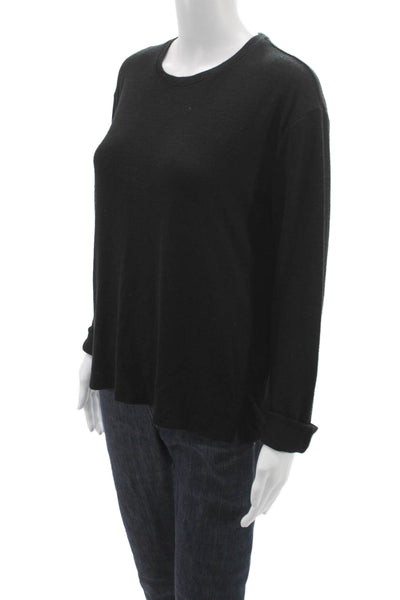 Rag & Bone Womens Basic T-Shirt Black Long Sleeve Crew Neck Size S