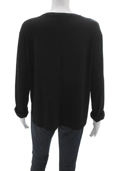 Rag & Bone Womens Basic T-Shirt Black Long Sleeve Crew Neck Size S
