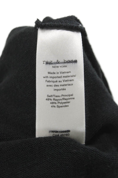 Rag & Bone Womens Basic T-Shirt Black Long Sleeve Crew Neck Size S
