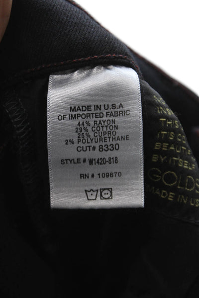 Gold Sign Women Skinny Jeans Black Rayon High Rise Button Inseam 28 Size 24