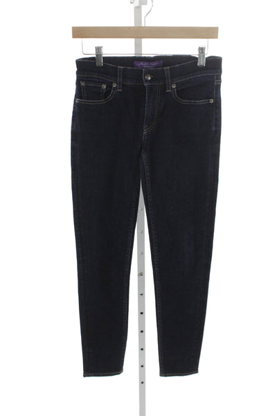 Ralph Lauren Purple Label Women Skinny Jeans Blue Cotton Size 26