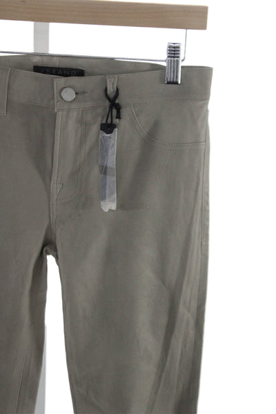 J Brand Womens Gray Leather Ankle Pants Button Size 27