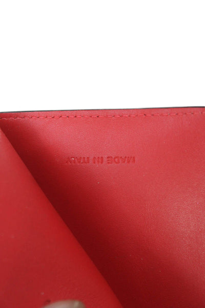 Christian Louboutin Womens Leather Studded Graphic Print Card Wallet Multicolor
