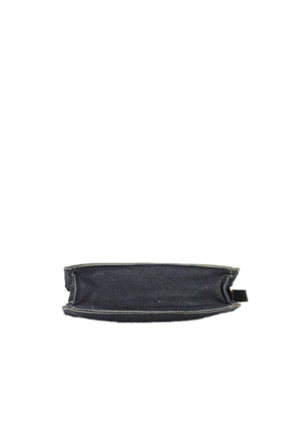 Christian Louboutin Womens Leather Zip Feather Glitter Make Up Pouch Multicolor