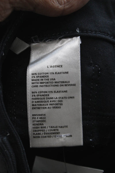 L'Agence Womens Cropped High Rise Black Jeans Size 26