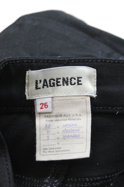 L'Agence Womens Cropped High Rise Black Jeans Size 26