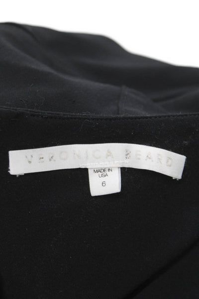 Veronica Beard Womens Cropped Pants Black Nylon Pull On Size 6