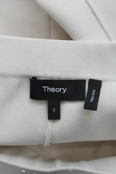 Theory Womens Cropped Viscose Beige Pants Size S