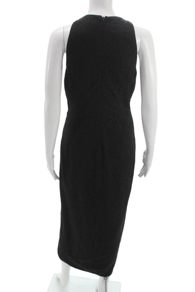 Badgley Mischka Women Sheath Dress Black Halter Full-Length Rayon Zip Size 8