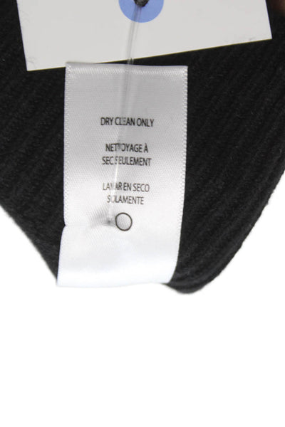 Frame Women Pullover Cashmere V-Neck Long Sleeve Black Sweater Petite Size S