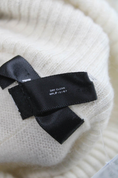 Aqua Cashmere Women Pullover Sweater Ivory Turtleneck 100% Cashmere Size M