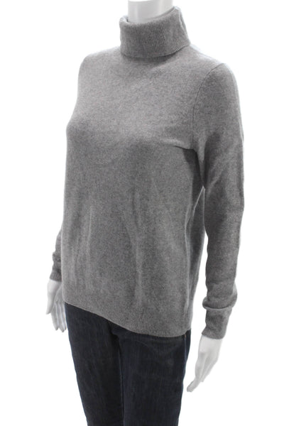 C by Bloomingdales Womens Turtleneck 100% Cashmere Pullover Sweater Gray Size S