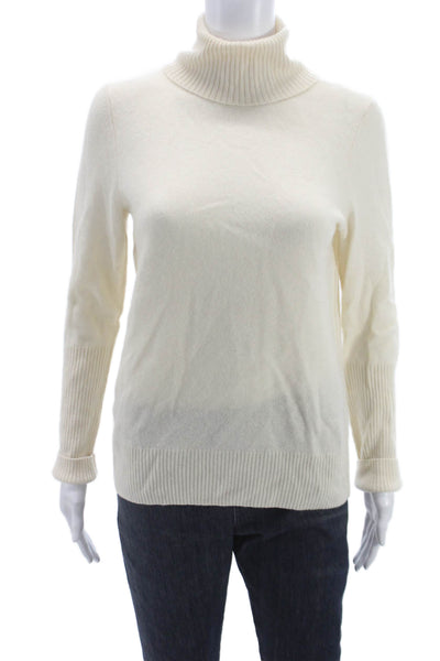 Aqua Cashmere Womens Turtleneck Pullover Ivory Size M