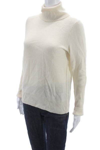 Aqua Cashmere Womens Turtleneck Pullover Ivory Size M