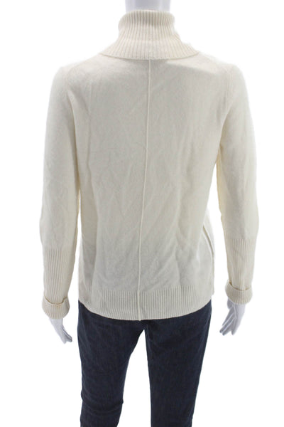 Aqua Cashmere Womens Turtleneck Pullover Ivory Size M
