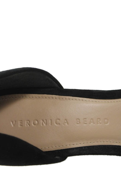 Veronica Beard Womens Suede Peep Toe D'Orsay Pumps Black Size 7.5 Medium