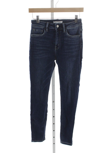 Flying Monkey Women Skinny Jeans Blue Mid Rise Button Cotton Size 26