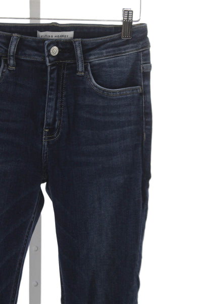 Flying Monkey Women Skinny Jeans Blue Mid Rise Button Cotton Size 26