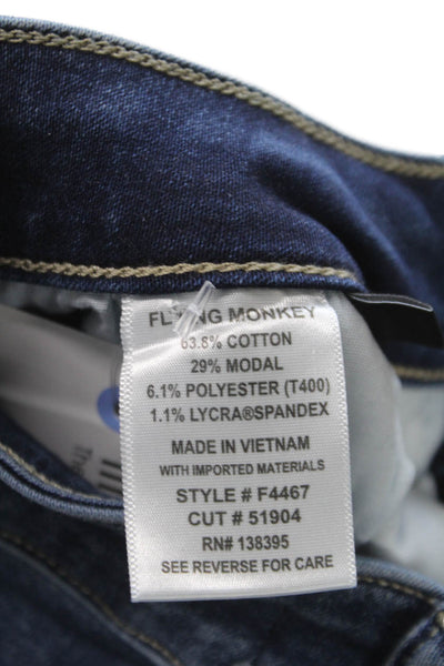Flying Monkey Women Skinny Jeans Blue Mid Rise Button Cotton Size 26