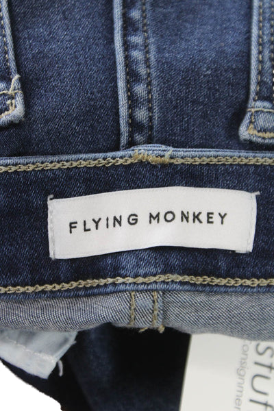 Flying Monkey Women Skinny Jeans Blue Mid Rise Button Cotton Size 26