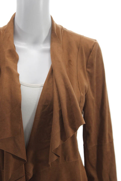 Bagatelle Womens Basic Jacket Brown Faux Suede Long Sleeve Size M