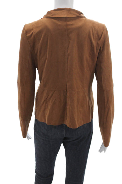 Bagatelle Womens Basic Jacket Brown Faux Suede Long Sleeve Size M