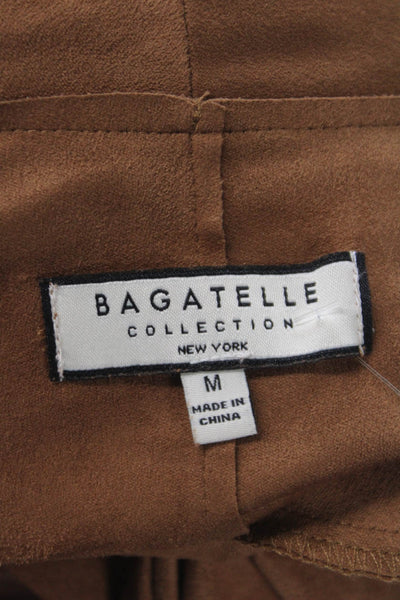 Bagatelle Womens Basic Jacket Brown Faux Suede Long Sleeve Size M