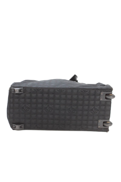 Chanel Top Handle Zip Closure Wheels Luggage Bag Black
