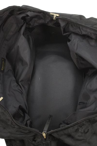 Chanel Top Handle Zip Closure Wheels Luggage Bag Black