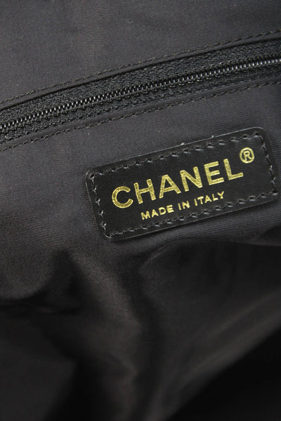 Chanel Top Handle Zip Closure Wheels Luggage Bag Black