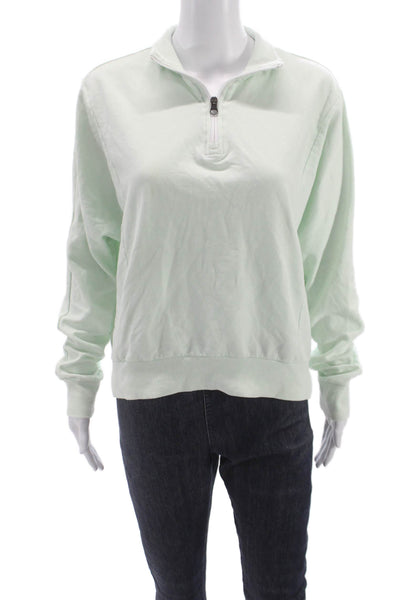 Zella Women Pullover Sweatshirt Green Long Sleeve Collared Size M
