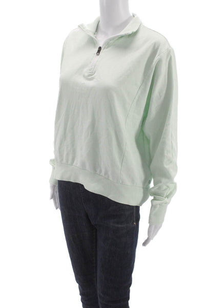 Zella Women Pullover Sweatshirt Green Long Sleeve Collared Size M