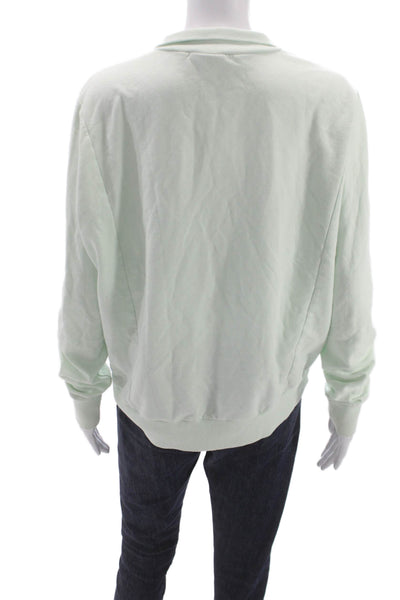Zella Women Pullover Sweatshirt Green Long Sleeve Collared Size M