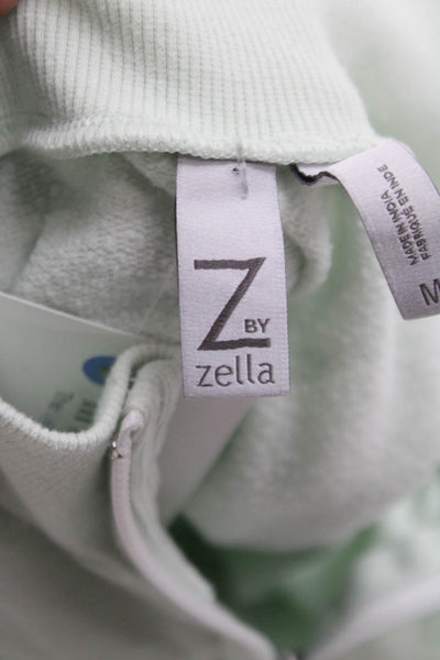 Zella Women Pullover Sweatshirt Green Long Sleeve Collared Size M