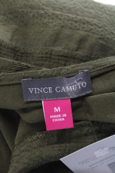 Vince Camuto Women Green Viscose Boat Neck Short Sleeve Blouse Pullover Size M